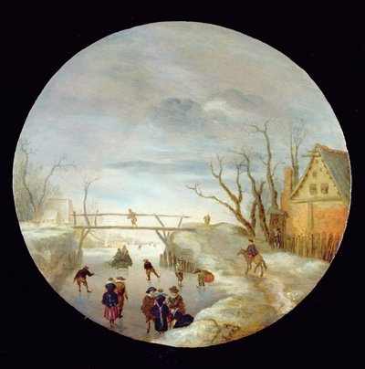 A Frozen River Landscape by Antoni Verstralen